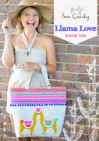 Sew Quirky Llama Love Market Tote Pattern