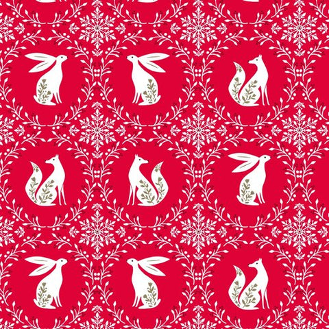 Dashwood Studio Starlit Hollow Rabbit & Foxes Red