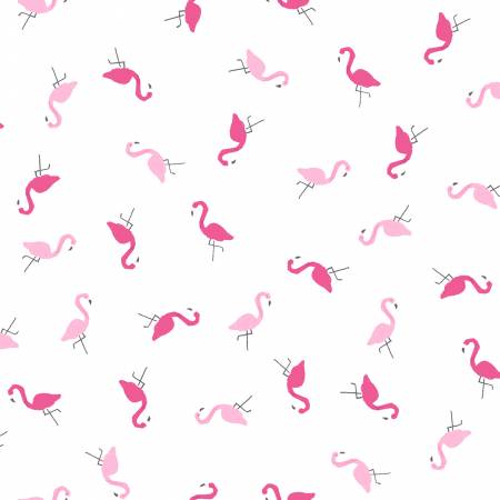 Dear Stella Girls Just Wanna Have Sun White Pink Flamingo's