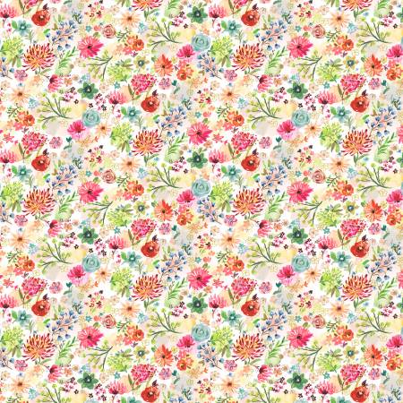 Dear Stella August Wren Collection Zen Kitty Multi Floral Daze