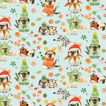 {New Arrival} Dear Stella Bah Hum-Pug Multi Bah Hum-Pug Christmas