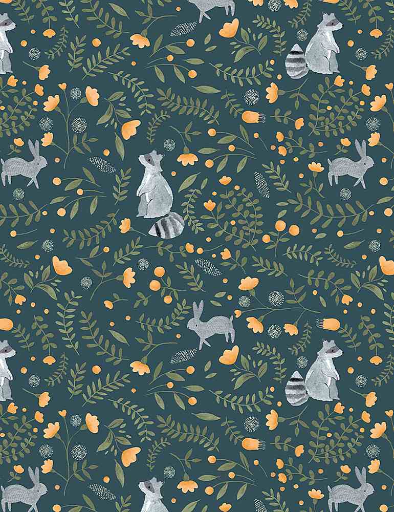 {New Arrival} Dear Stella Fabrics Livin' On The Hedge Racoons Pine