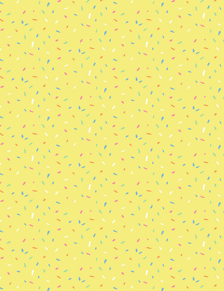 Dear Stella Fabrics Meowmi Beach Buttercup Sprinkles