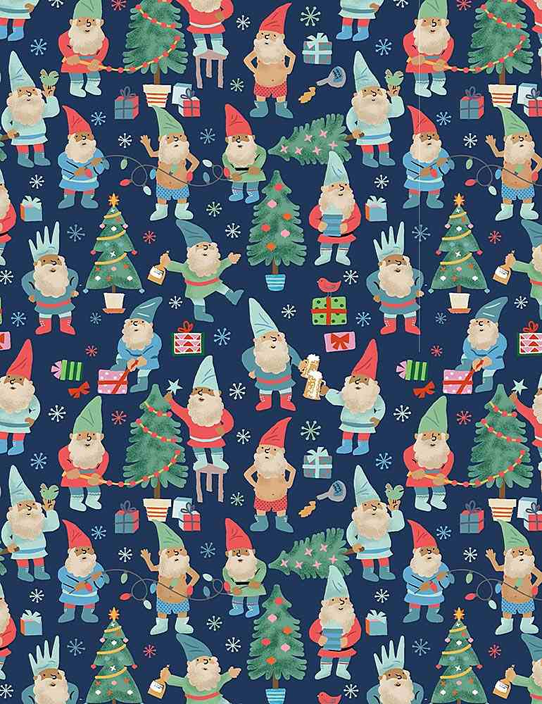 Dear Stella Fabrics Naughty & I Gnome It Moonlight Naughty & I Gnome It