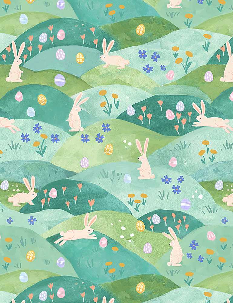 Dear Stella Fabrics Hop To It Bunny Hill Multi