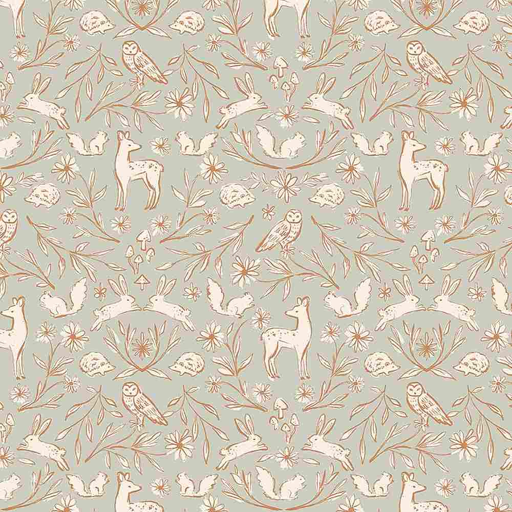 Dear Stella Fabrics Wood You Be Mine Misty Woodland Toile