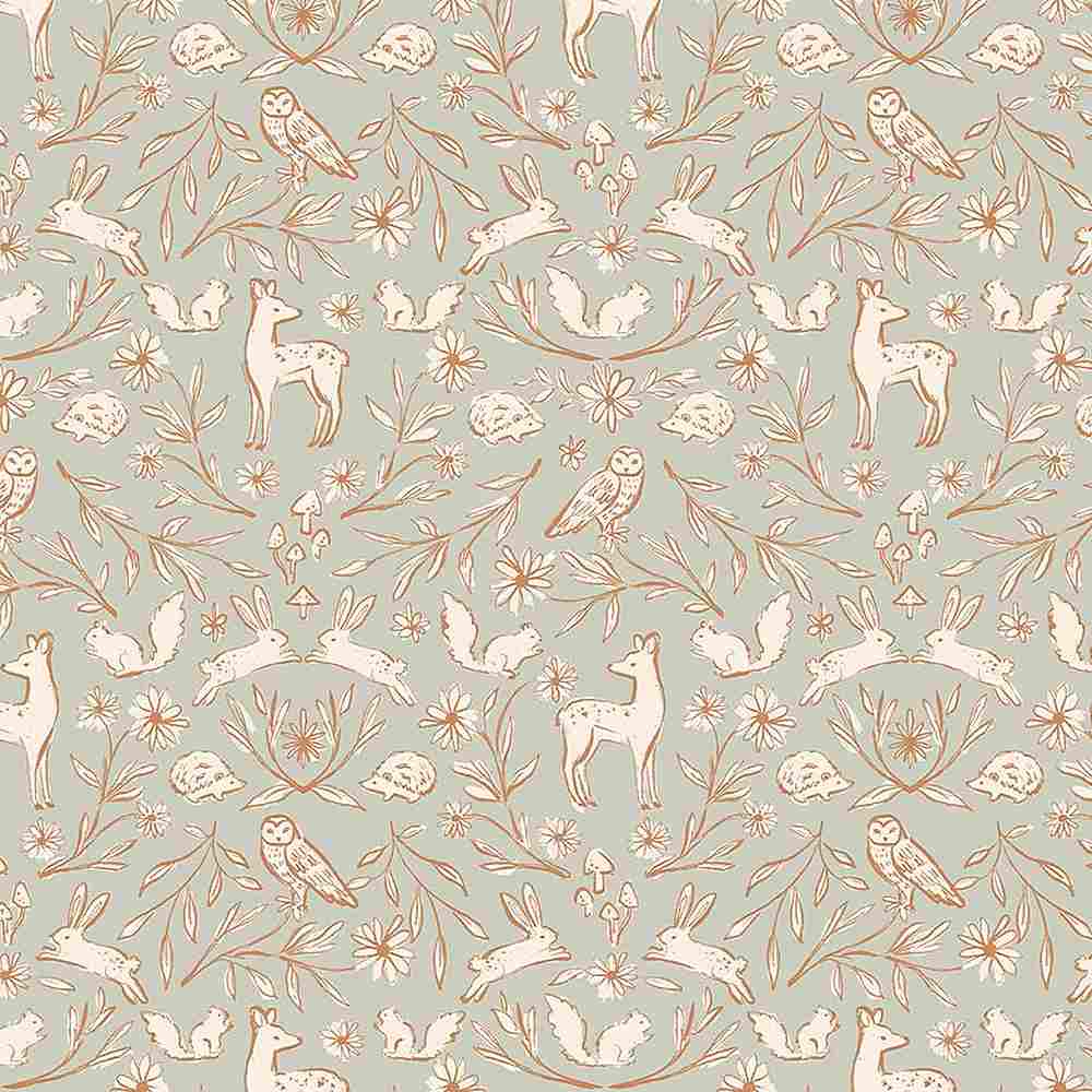 {New Arrival} Dear Stella Fabrics Wood You Be Mine Misty Woodland Toile