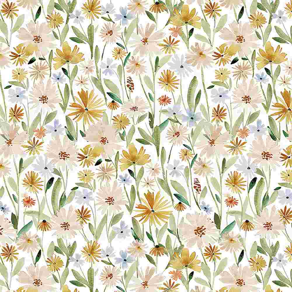 Dear Stella Fabrics Wood You Be Mine White Floral Wash