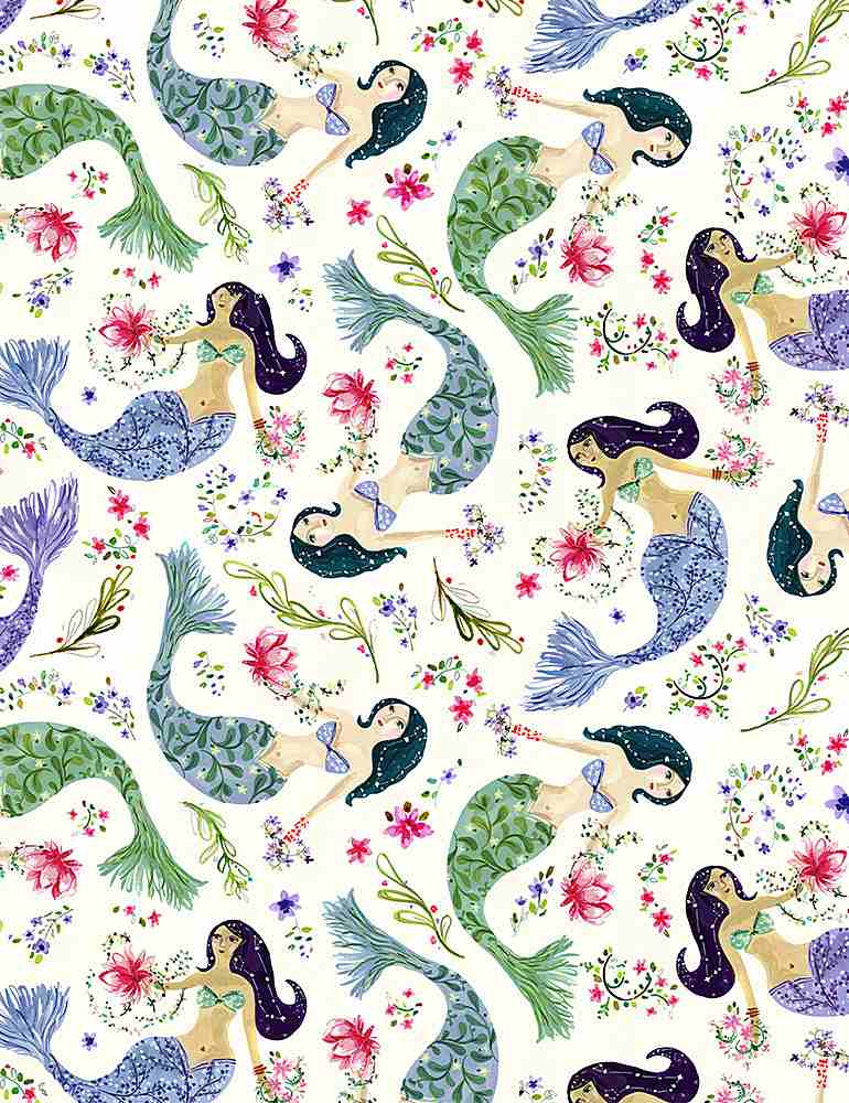 Dear Stella Fabrics Aquarius Mermaids Multi