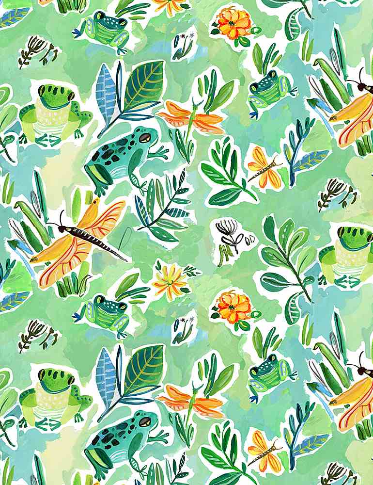 Dear Stella Fabrics Earth Day Frogs