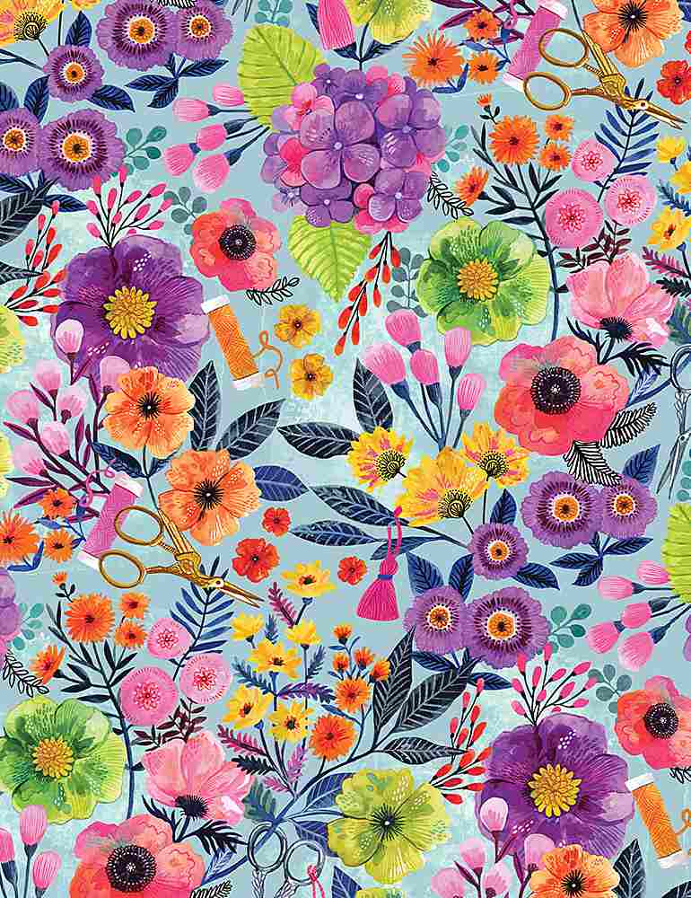 Dear Stella Fabrics Sew Mischievous Sewing Floral