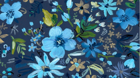 Dear Stella August Wren Collection Blue Crush Multi Blue Night Garden