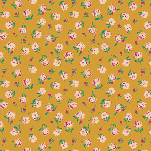 Art Gallery Fabrics The Flower Society Gentle Rosebuds Solar