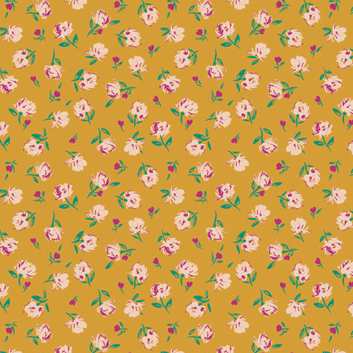 {New Arrival} Art Gallery Fabrics The Flower Society Gentle Rosebuds Solar