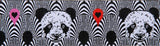 {New Arrival} Tula Pink Linework Renaissance Ribbon Pandas Lovers by Tula Pink 1.5"