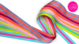 {New Arrival} Tula Pink Renaissance Ribbons Webbing 1.5" Lavender & Neon Peach