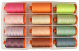 {New Arrival} Tula Pink Aurifil Neon & Neutrals 12 Large Spools 50wt Cotton
