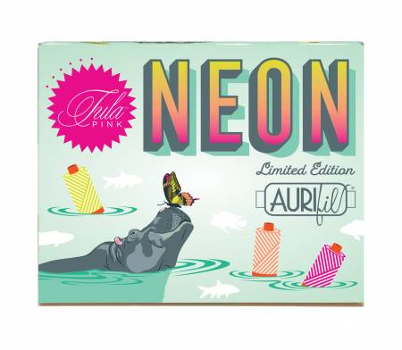 {Pre-Order Second Shipment September} Tula Pink Aurifil Neon & Neutrals 3 Large Spools 50wt Cotton