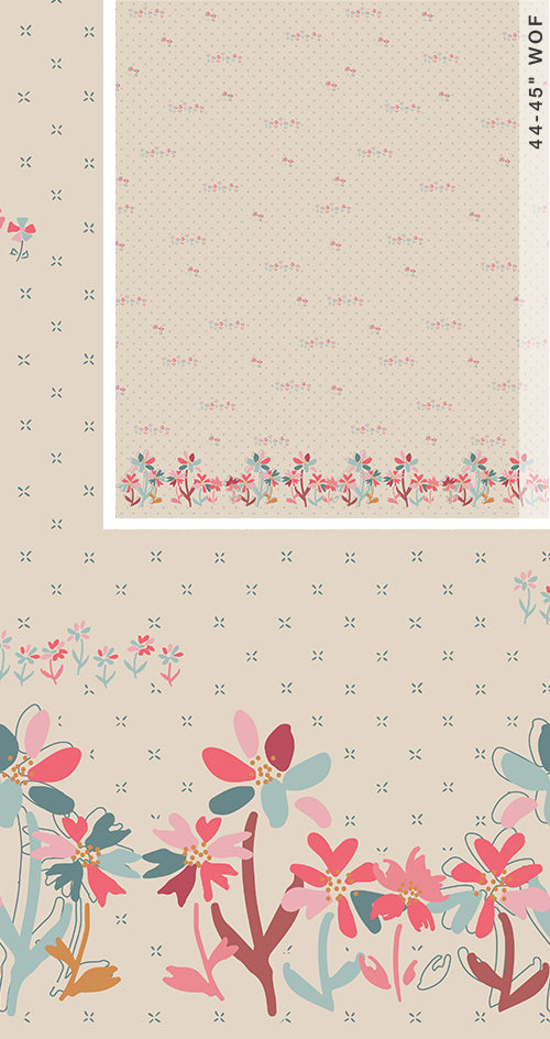 {New Arrival} Art Gallery Fabrics The Season of Tribute - The Softer Side Gathering Blooms Seven Panel