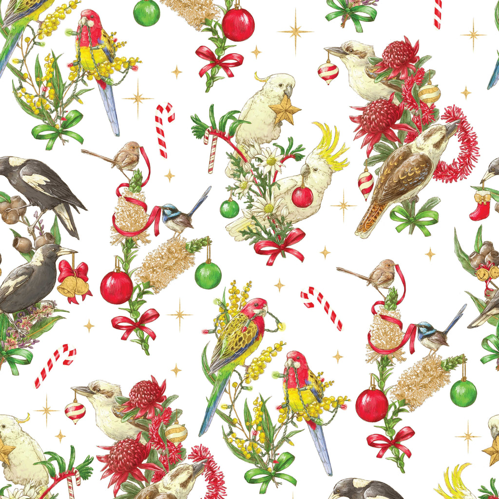 Devonstone Bush Birds Christmas White