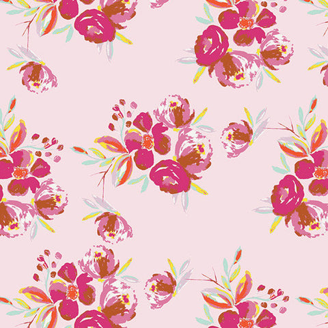 Art Gallery Wild Bloom Corsage Charm Pink FAT QUARTER