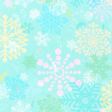 {New Arrival} Robert Kaufman Tinsel Town Snowflakes Sky