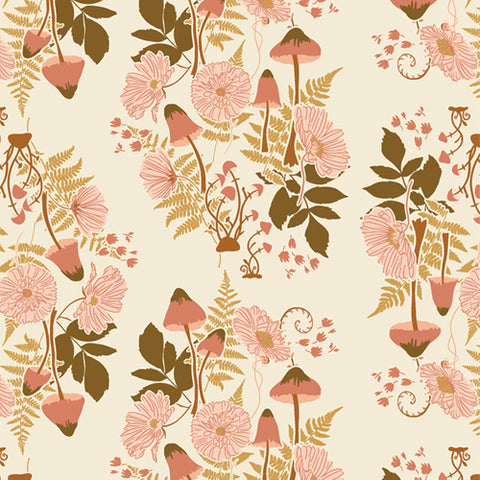 {New Arrival} Art Gallery Fabrics Wild Forgotten Fern & Fungus Almond