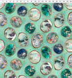 Clothworks Moments Digital Wood Rounds Turquoise