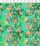 {New Arrival} Clothworks Moments Digital Floral Drip Emerald