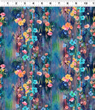 {New Arrival} Clothworks Moments Digital Floral Drip Navy Blue