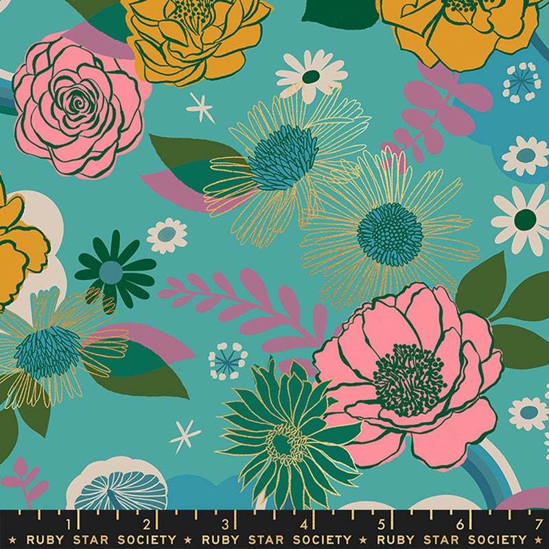 Moda Ruby Star Society Reverie Meander Succulent Metallic