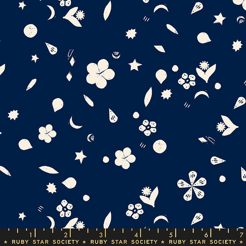 {New Arrival} Moda Ruby Star Society Moonglow Garden Sketches Indigo