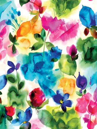 Moda Gradients II Splash Digital Watercolor Blooms Multi