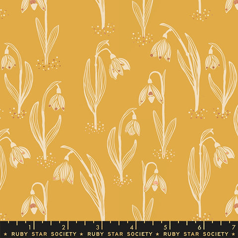 Moda Ruby Star Society Unruly Nature Snowdrops Butter Metallic