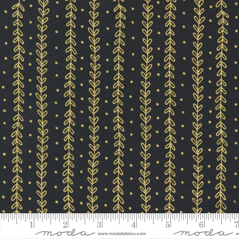 Moda Gingiber Meadowmere Petal Stripes Night Metallic