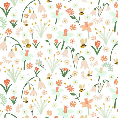 Amanda Joy Designs Koala Garden Bee Floral Garden White