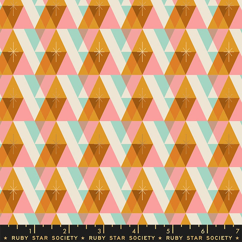 Moda Ruby Star Society Jolly Darlings Facet Honey Metallic