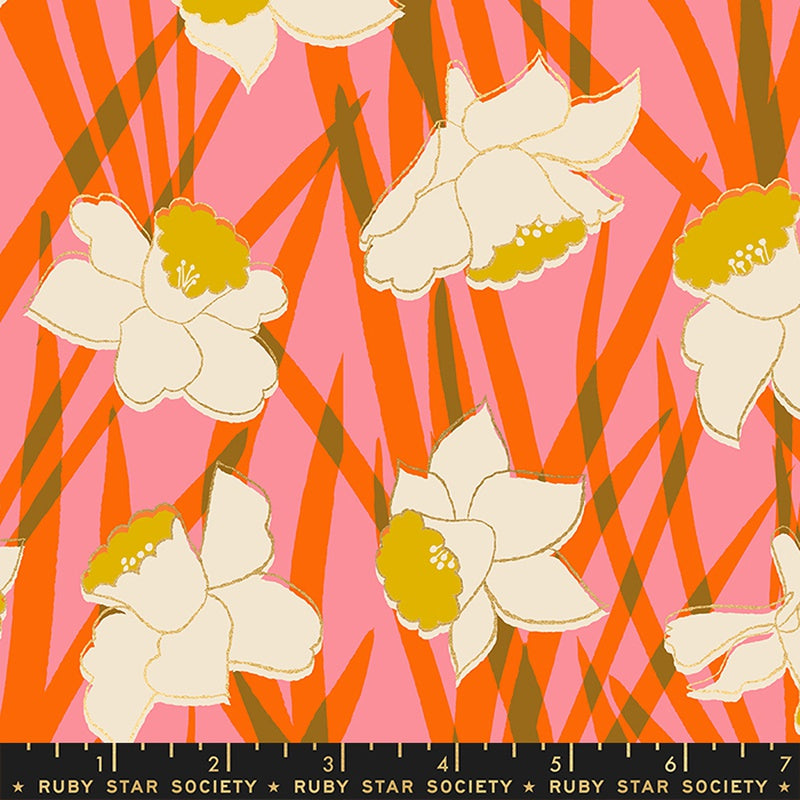 Moda Ruby Star Society Reverie Daffodils Sorbet Metallic