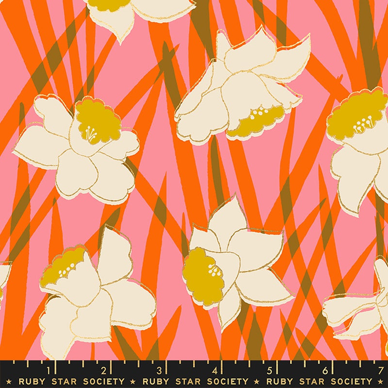 {New Arrival} Moda Ruby Star Society Reverie Daffodils Sorbet Metallic