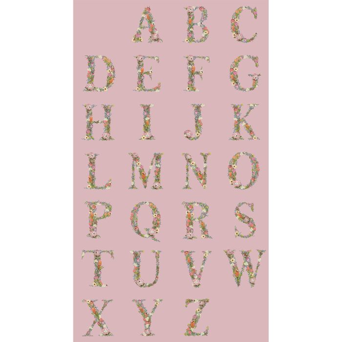 {New Arrival} Devonstone Alphabet Botanical Panel Pink