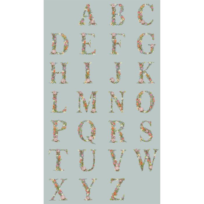 Devonstone Alphabet Botanical Panel Blue