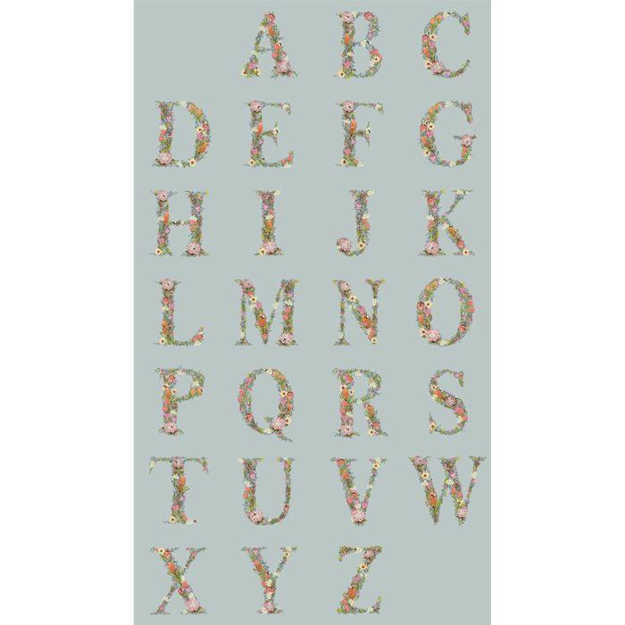 {New Arrival} Devonstone Alphabet Botanical Panel Blue