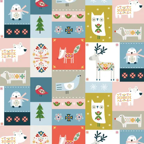Dashwood Studio Winter Folk Patchwork Animals
