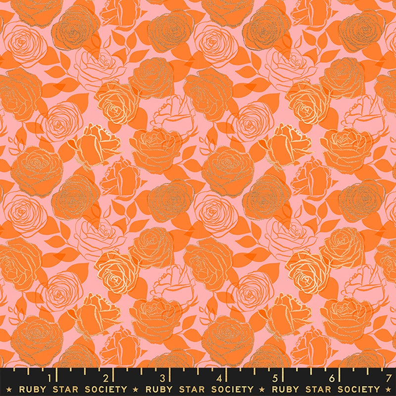 Moda Ruby Star Society Curio Roses Balmy Metallic