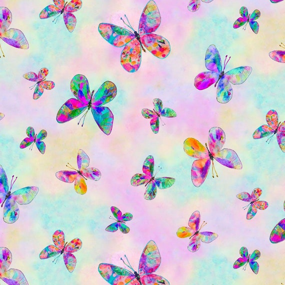 P &  B Textiles Butterfly Dreams Digital Butterfly All Over Multi