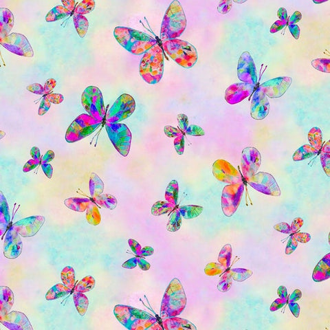 {New Arrival} P &  B Textiles Butterfly Dreams Digital Butterfly All Over Multi