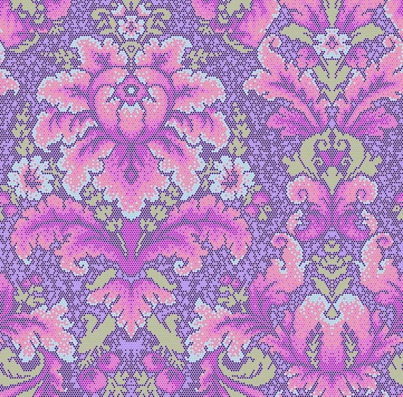 {New Arrival} Tula Pink Parisville Deja Vu Damask Dot in Violet