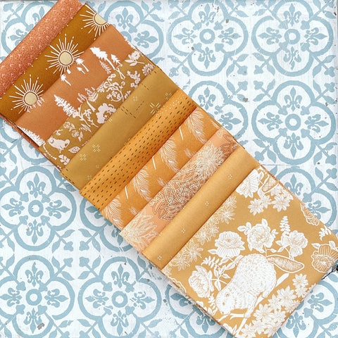 {New Arrival} Art Gallery Fabrics Curated Bundle Colour Series Fat Quarter Bundle x 10 Pieces Rustic Copper