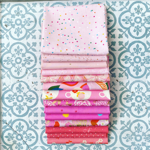 {New Arrival} Moda Ruby Star Society Curated Fat Quarter Bundle x 14 Pieces Love Yourself Pink