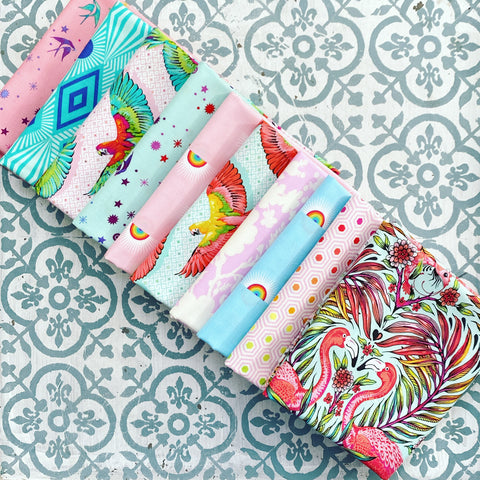 {New Arrival} Tula Pink Fat Quarter Bundle x 10 Daydreamer/True Colours Pastel Edition